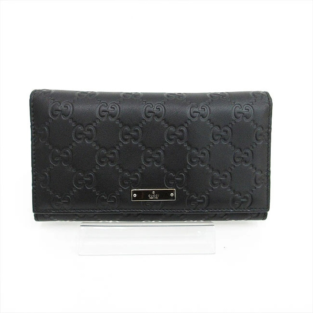 GUCCI Shima Flap Long Wallet Black Leather - Picture 1 of 9